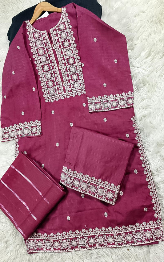3 PIECE - EMBROIDERED LAWN SUIT