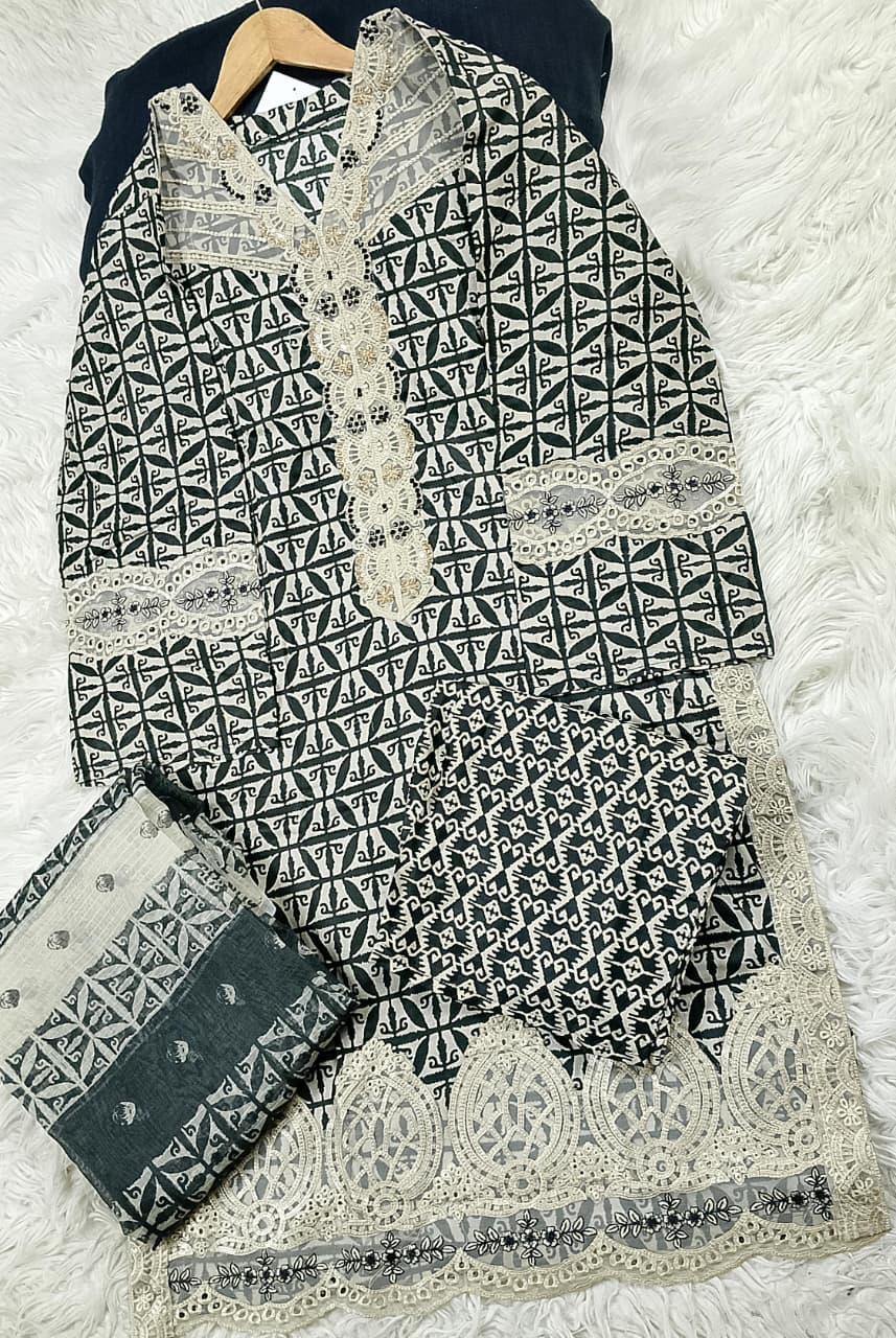 3 PIECE - EMBROIDERED LAWN SUIT