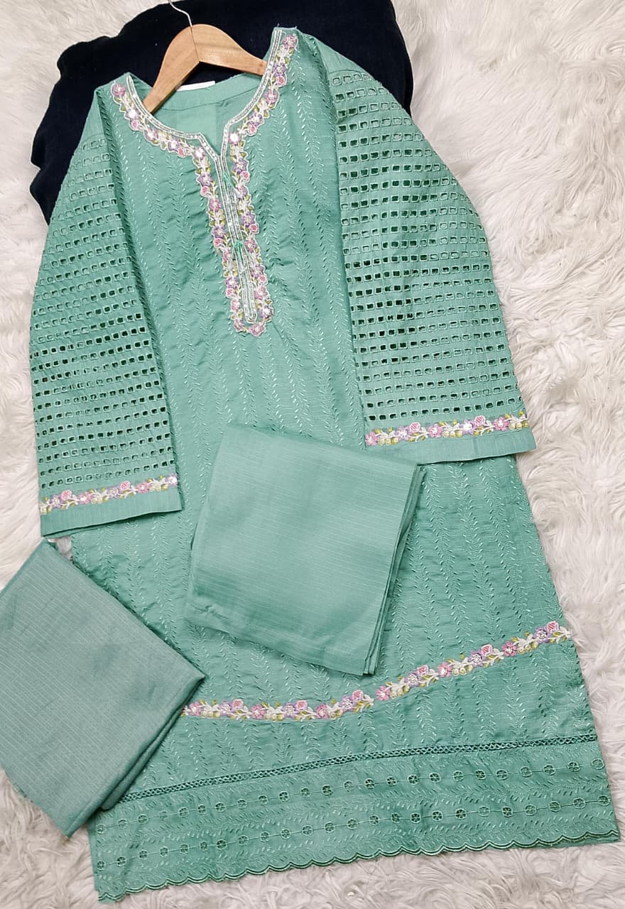 3 PIECE - EMBROIDERED LAWN SUIT