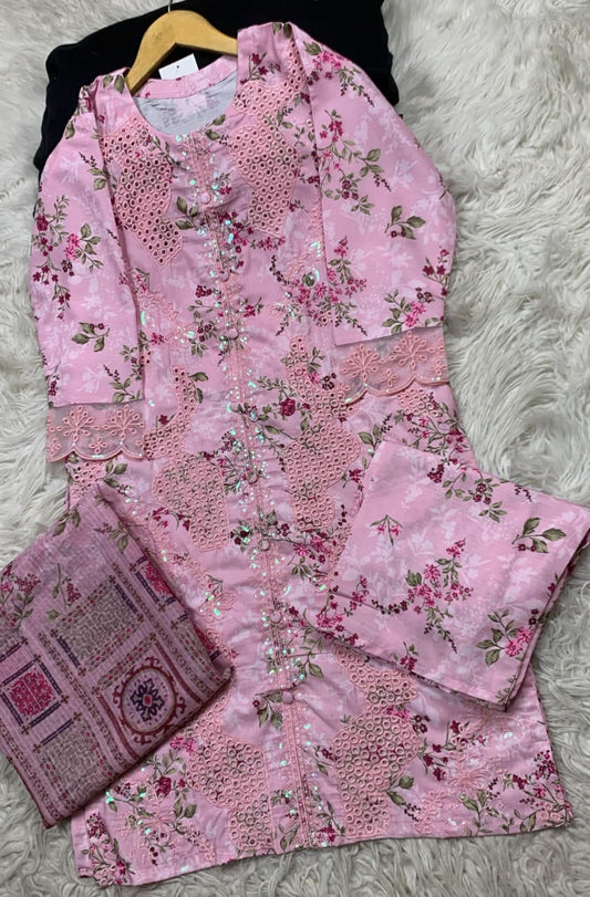 3 PIECE - EMBROIDERED LAWN SUIT