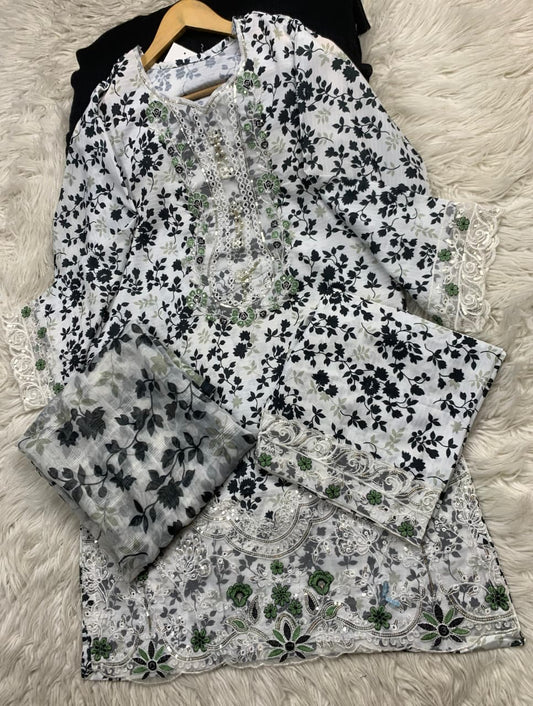 3 PIECE - EMBROIDERED LAWN SUIT