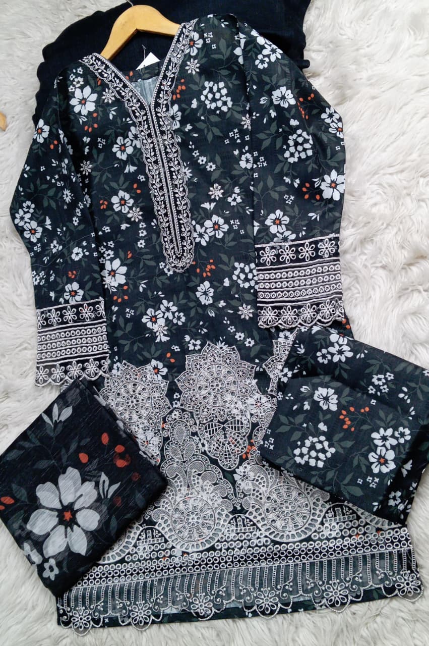 3 PIECE - EMBROIDERED LAWN SUIT