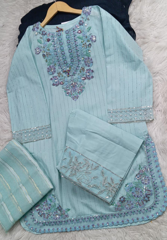 3 PIECE - EMBROIDERED LAWN SUIT