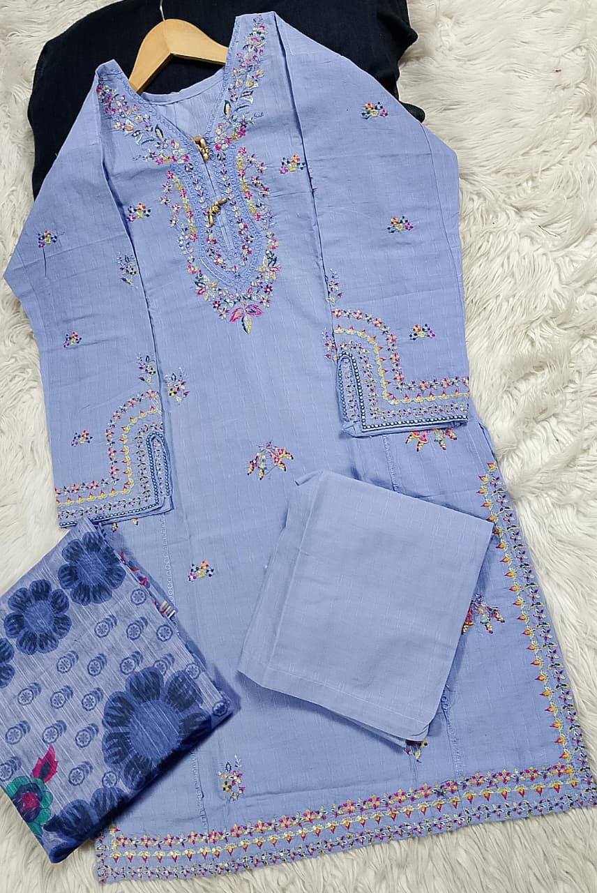3 PIECE - EMBROIDERED LAWN SUIT
