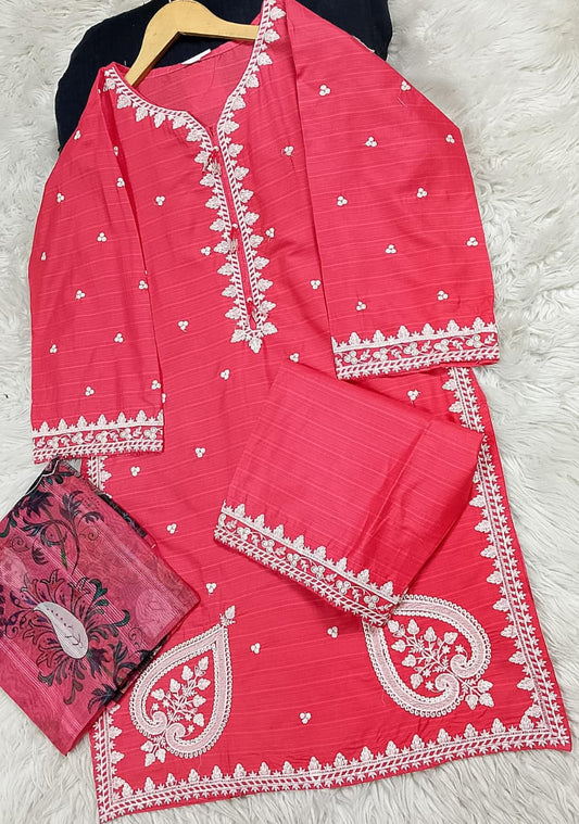 3 PIECE - EMBROIDERED LAWN SUIT