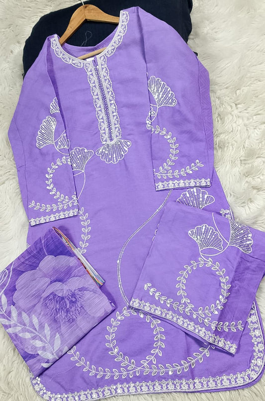 3 PIECE - EMBROIDERED LAWN SUIT