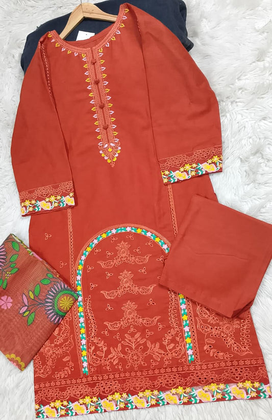 3 PIECE - EMBROIDERED LAWN SUIT
