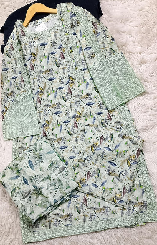 3 PIECE - EMBROIDERED LAWN SUIT