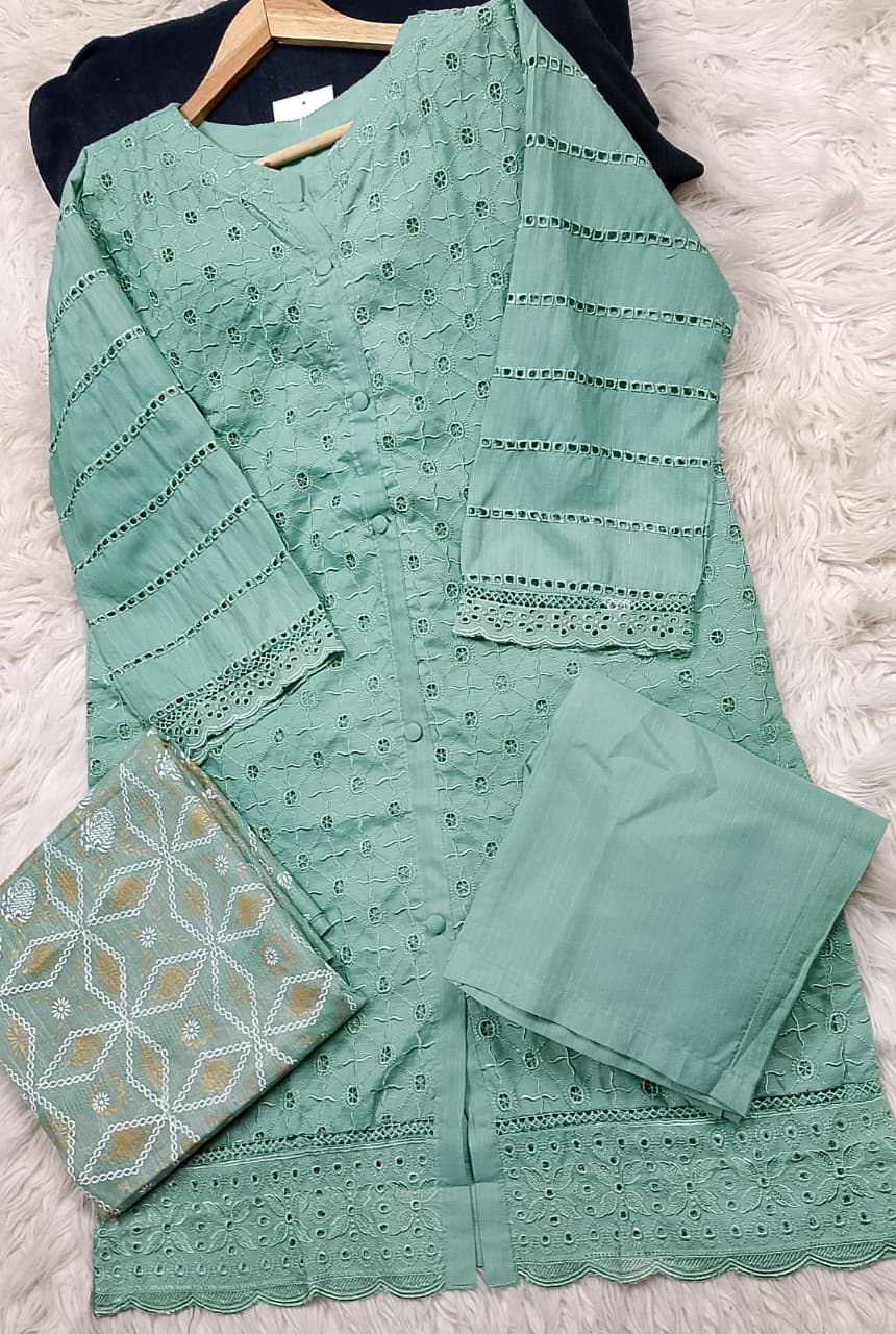 3 PIECE - EMBROIDERED LAWN SUIT