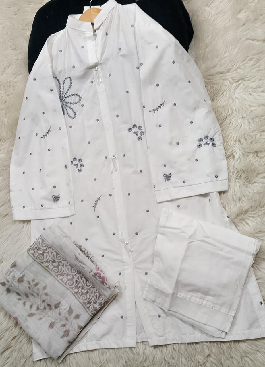 3 PIECE - EMBROIDERED LAWN SUIT