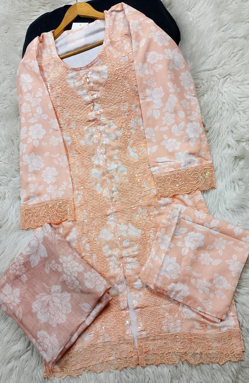3 PIECE - EMBROIDERED LAWN SUIT