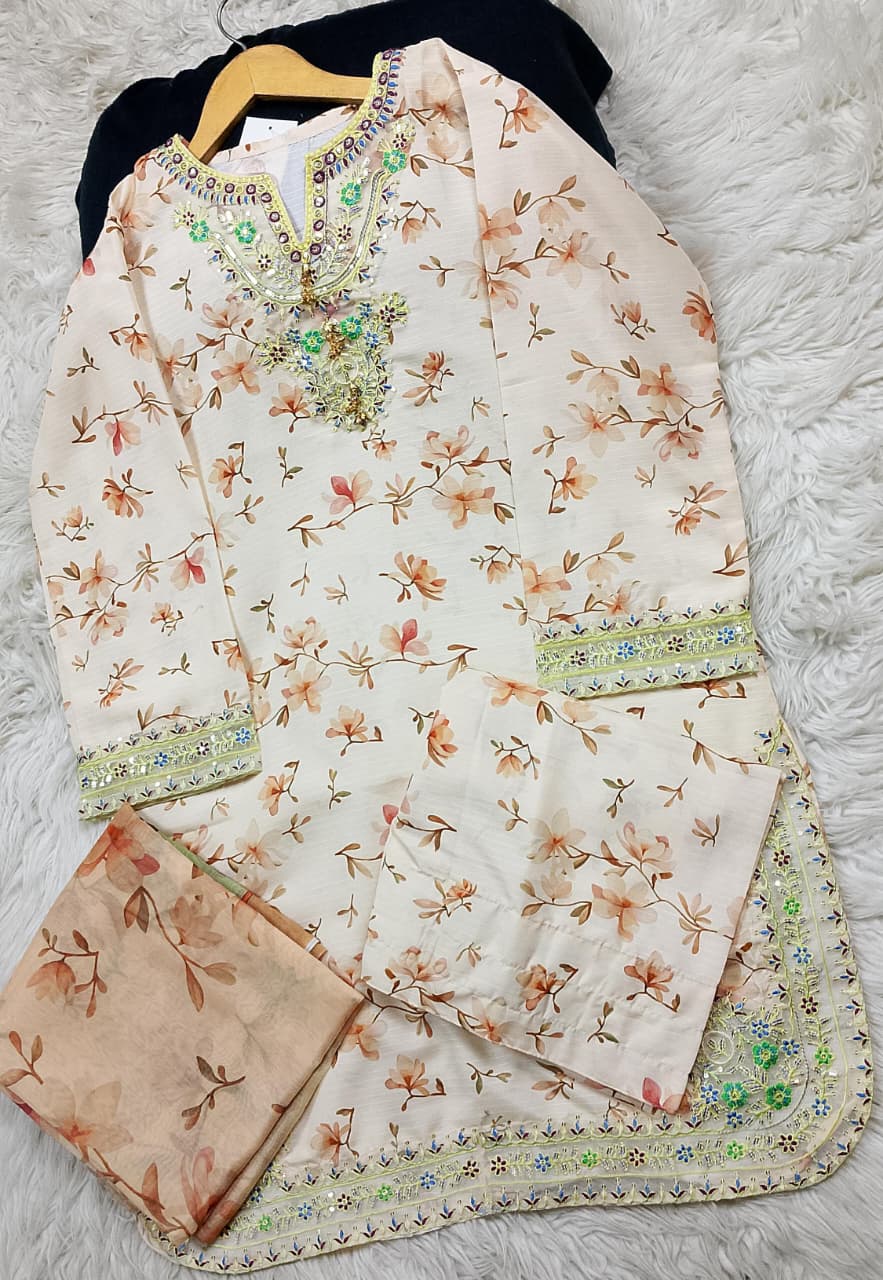 3 PIECE - EMBROIDERED LAWN SUIT