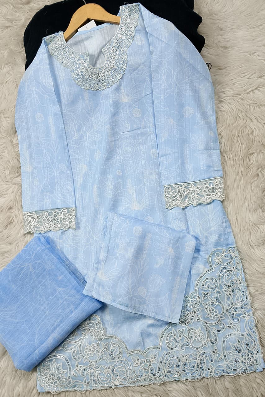 3 PIECE - EMBROIDERED LAWN SUIT