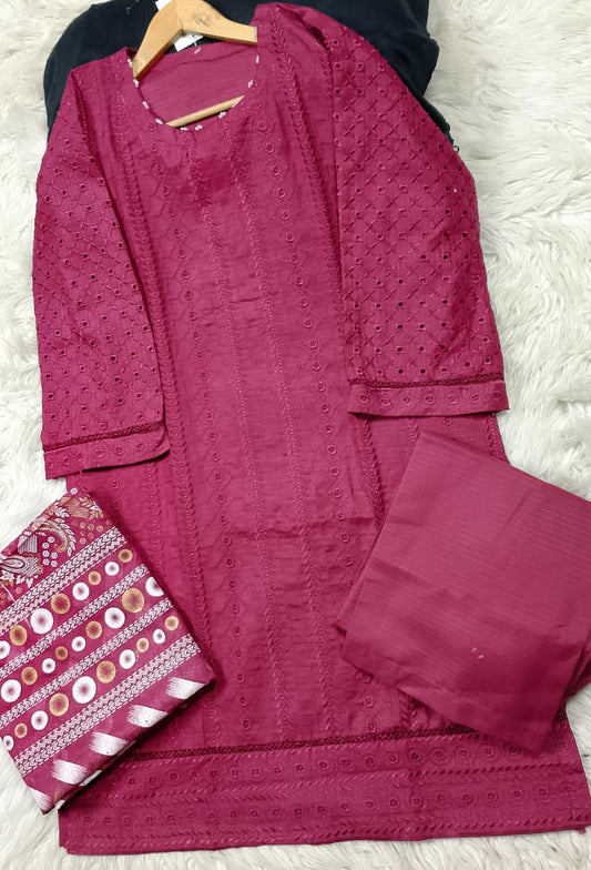 3 PIECE - EMBROIDERED LAWN SUIT