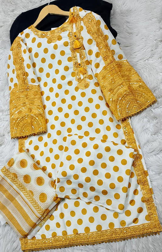 3 PIECE - EMBROIDERED LAWN SUIT