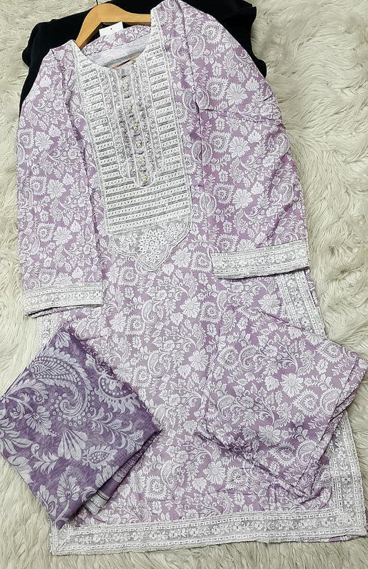 3 PIECE - EMBROIDERED LAWN SUIT