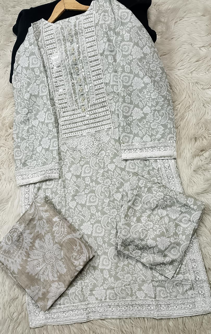3 PIECE - EMBROIDERED LAWN SUIT
