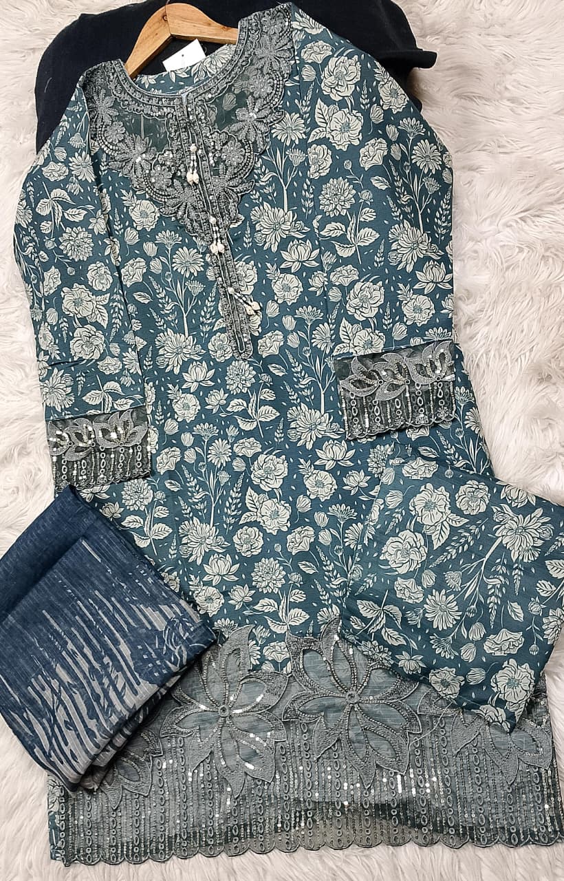 3 PIECE - EMBROIDERED LAWN SUIT