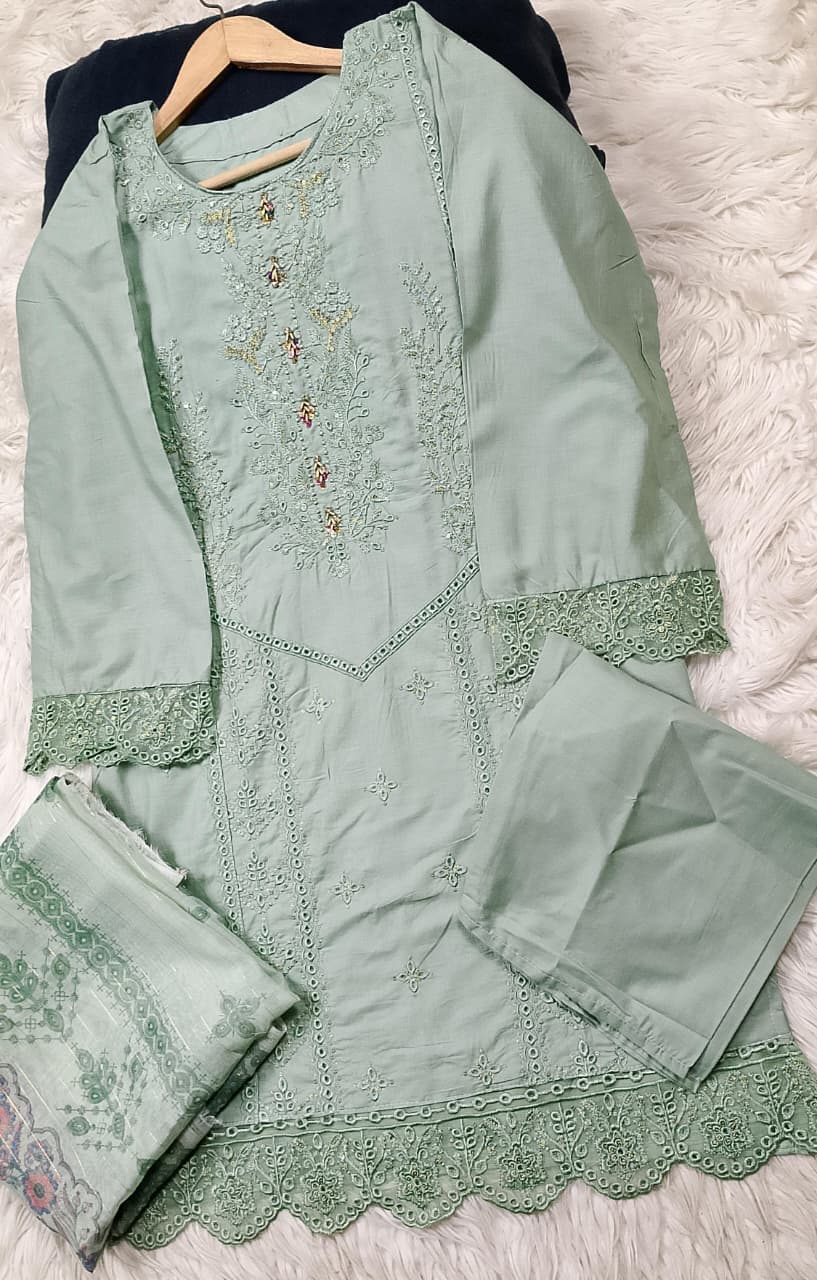 3 PIECE - EMBROIDERED LAWN SUIT