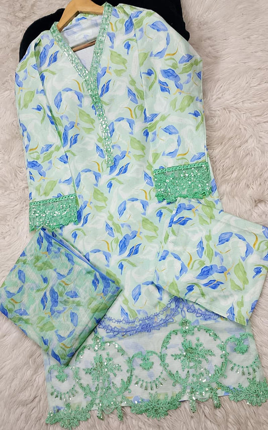 3 PIECE - EMBROIDERED LAWN SUIT
