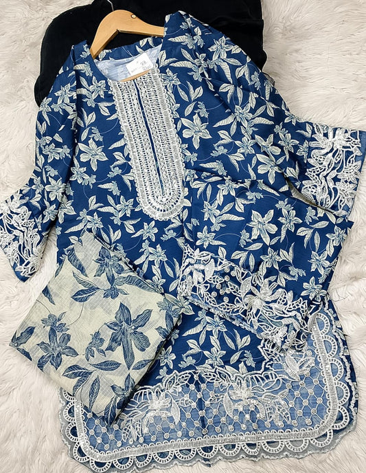 3 PIECE - EMBROIDERED LAWN SUIT