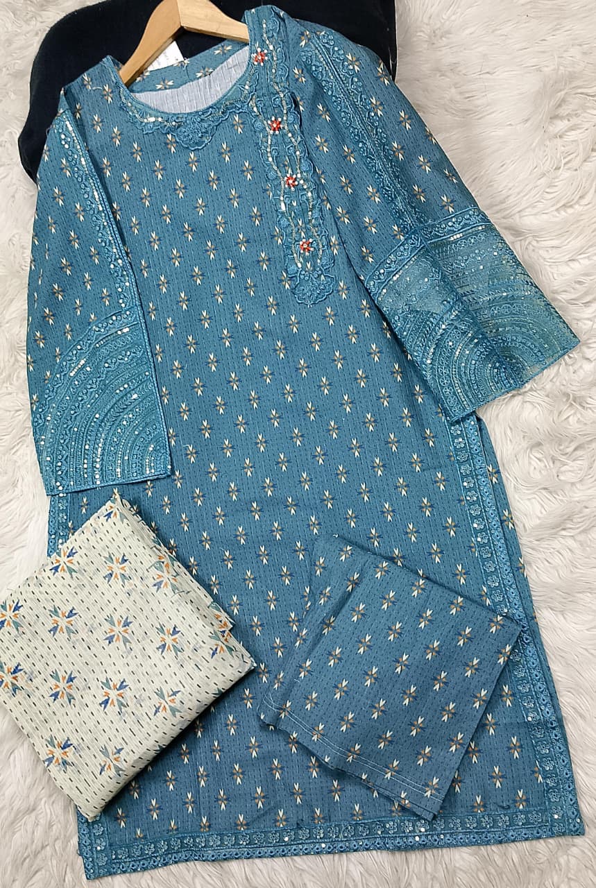 3 PIECE - EMBROIDERED LAWN SUIT