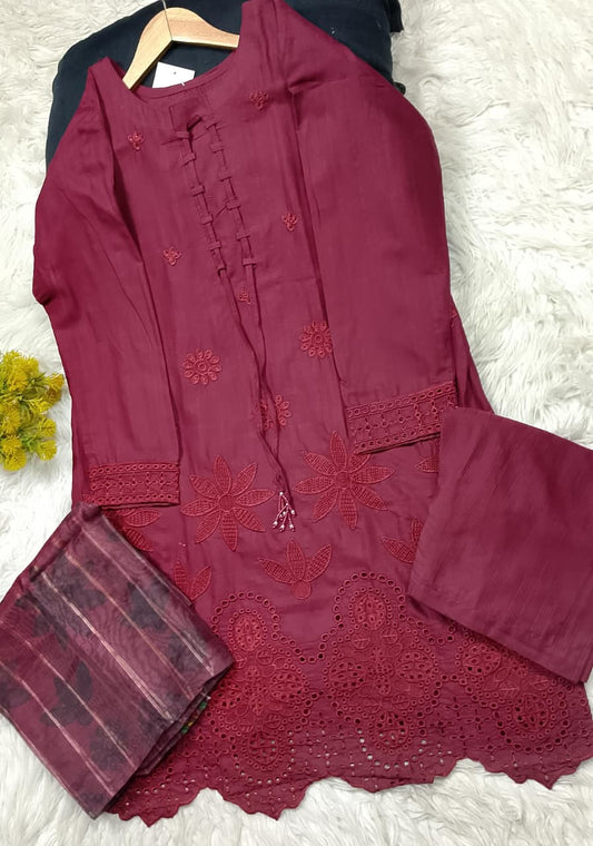 3 PIECE - EMBROIDERED LAWN SUIT