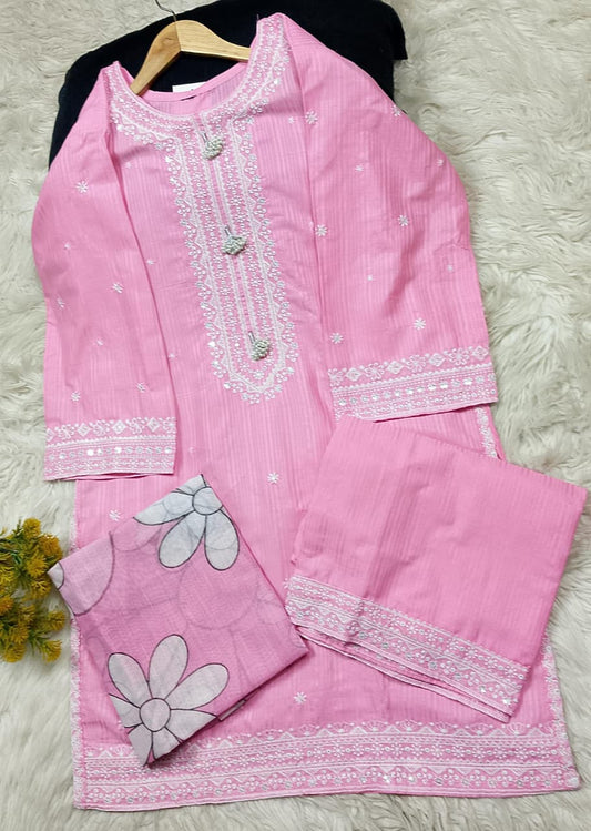 3 PIECE - EMBROIDERED LAWN SUIT