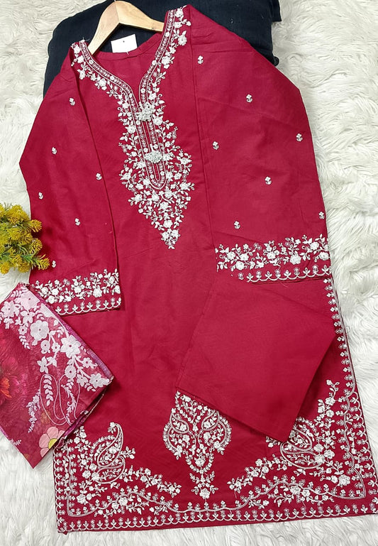 3 PIECE - EMBROIDERED LAWN SUIT