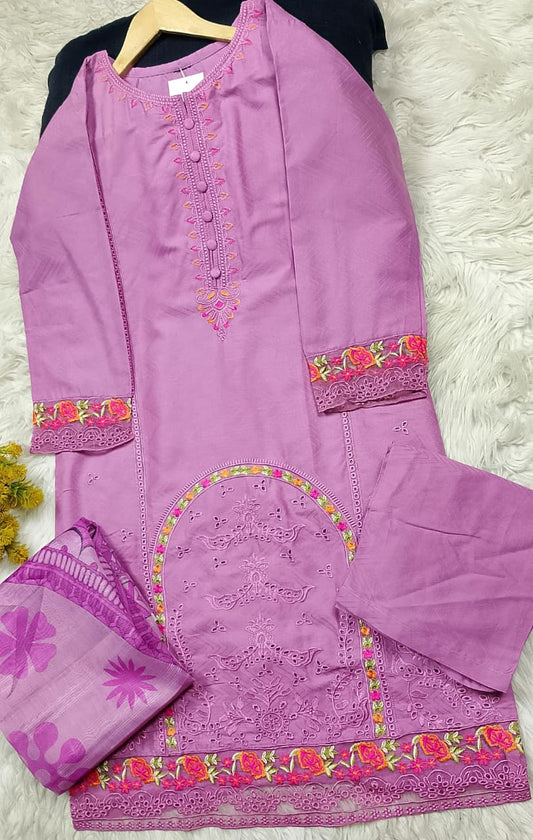 3 PIECE - EMBROIDERED LAWN SUIT
