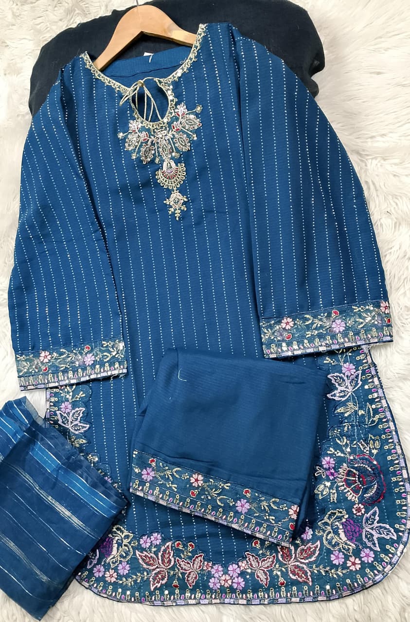 3 PIECE - EMBROIDERED LAWN SUIT