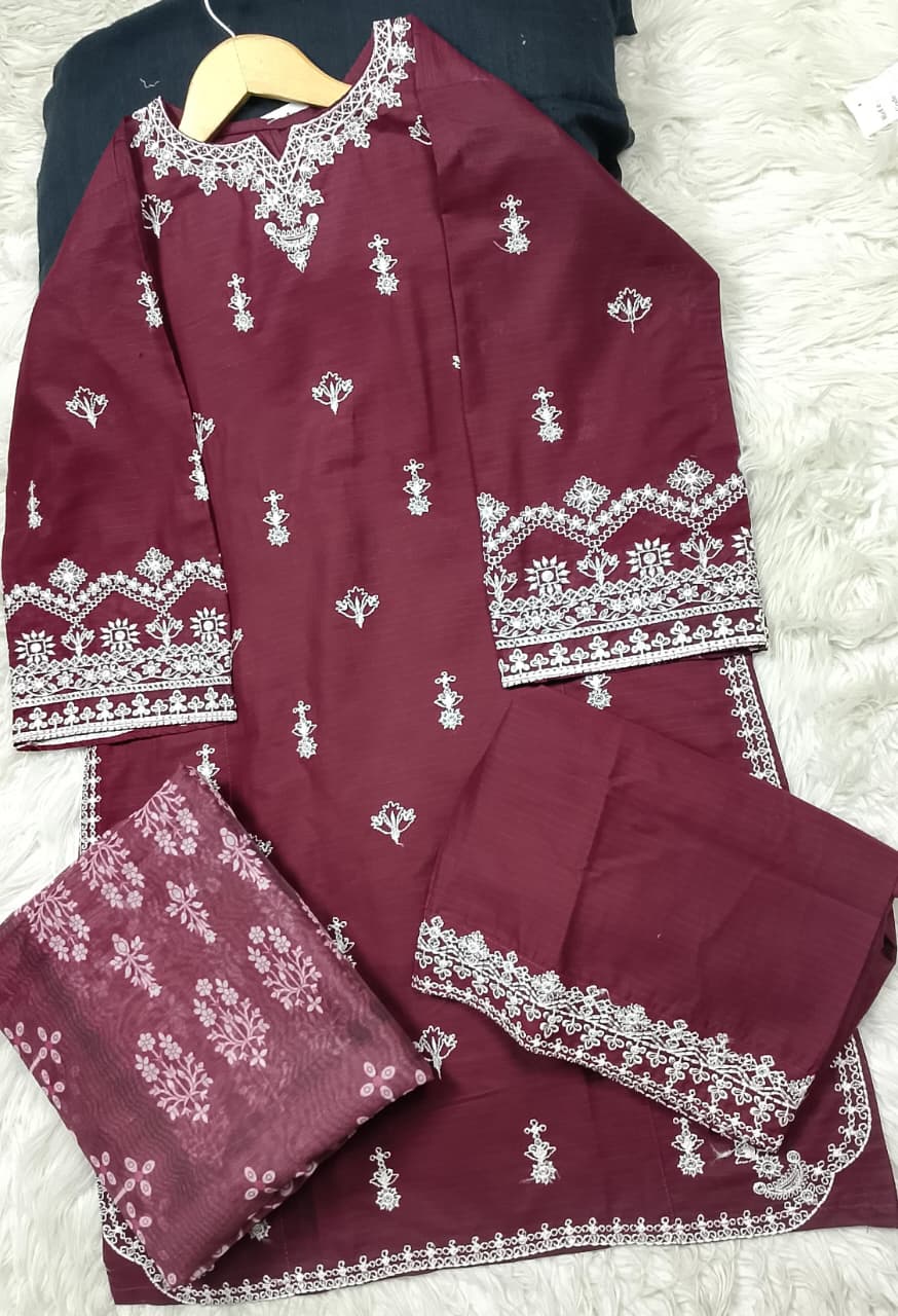 3 PIECE - EMBROIDERED LAWN SUIT