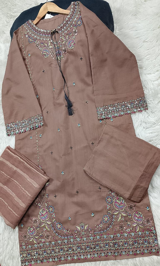 3 PIECE - EMBROIDERED LAWN SUIT