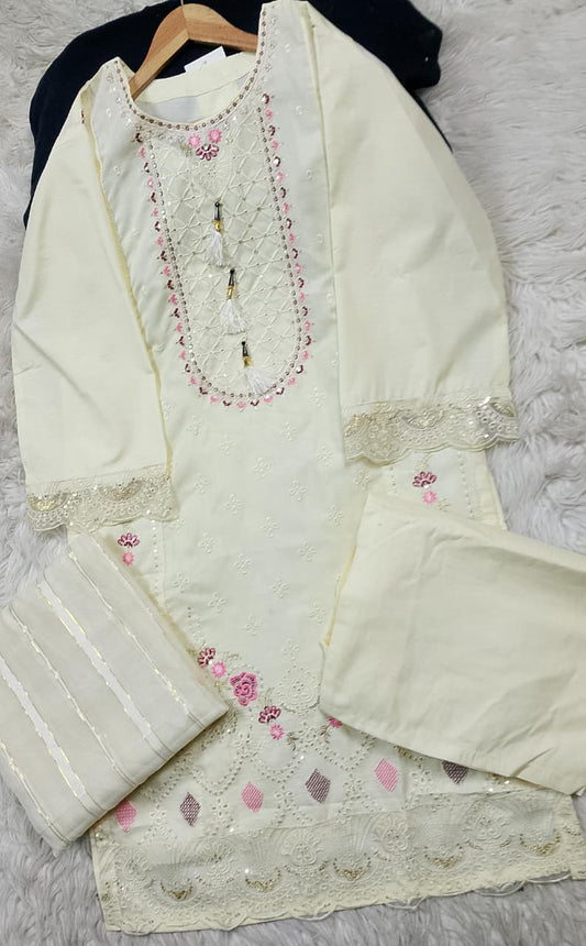 3 PIECE - EMBROIDERED LAWN SUIT