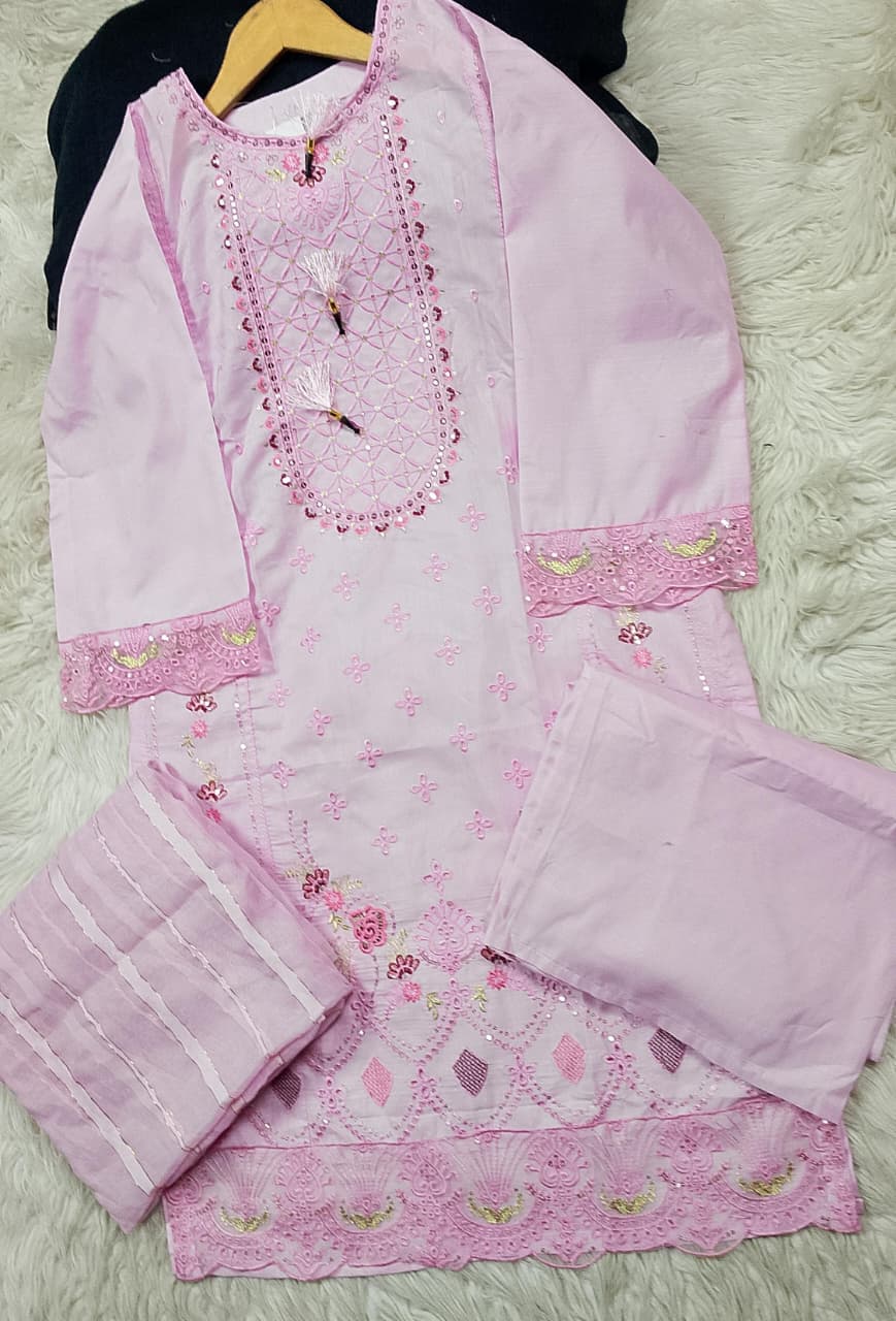 3 PIECE - EMBROIDERED LAWN SUIT