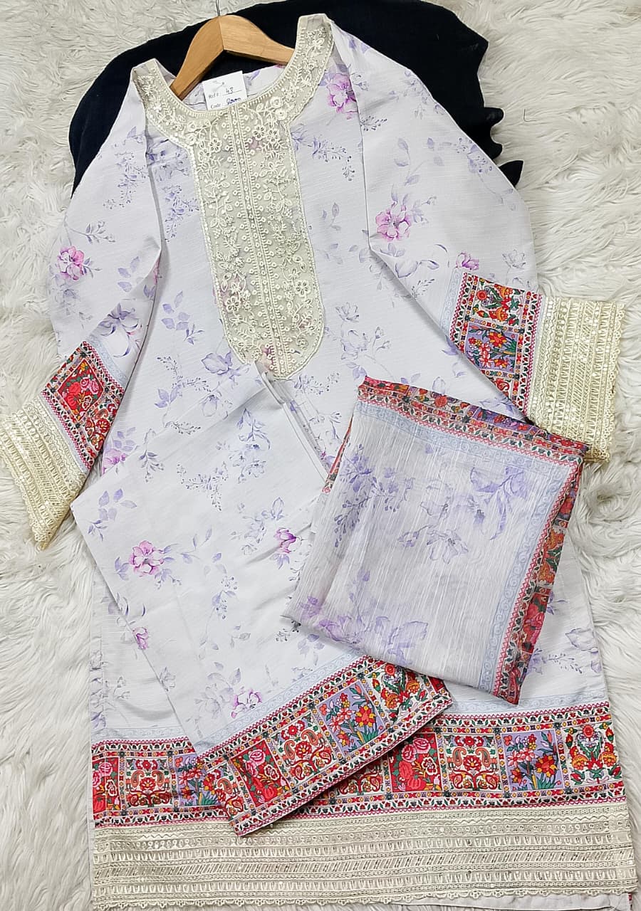 3 PIECE - EMBROIDERED LAWN SUIT
