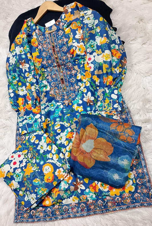3 PIECE - EMBROIDERED LAWN SUIT