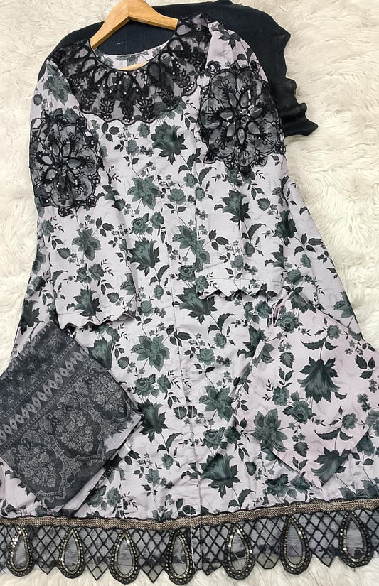 3 PIECE - EMBROIDERED LAWN SUIT