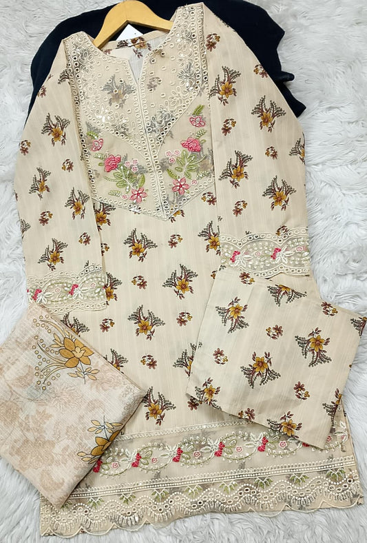 3 PIECE - EMBROIDERED LAWN SUIT