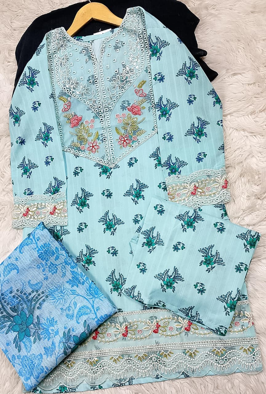3 PIECE - EMBROIDERED LAWN SUIT