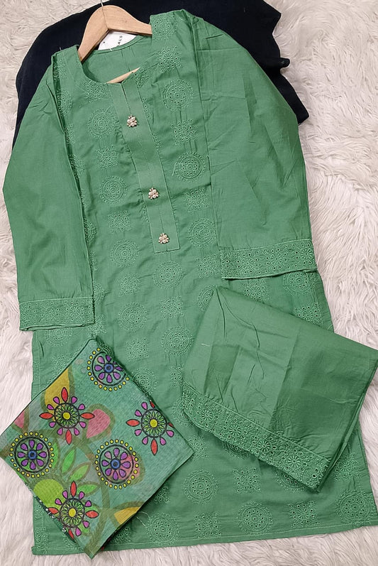 3 PIECE - EMBROIDERED LAWN SUIT