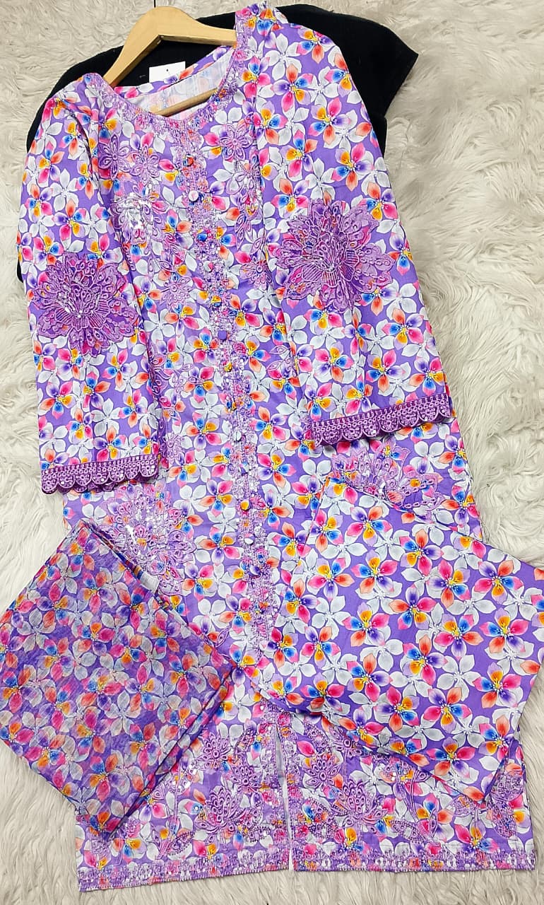 3 PIECE - EMBROIDERED LAWN SUIT