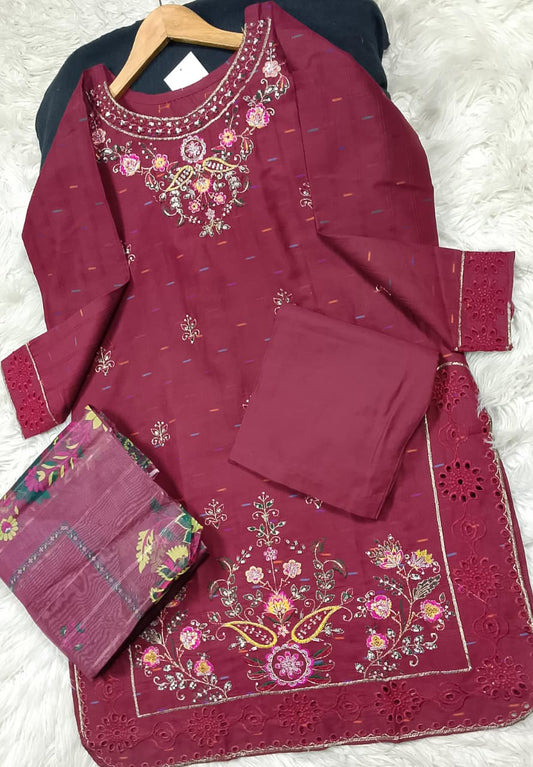3 PIECE - EMBROIDERED LAWN SUIT