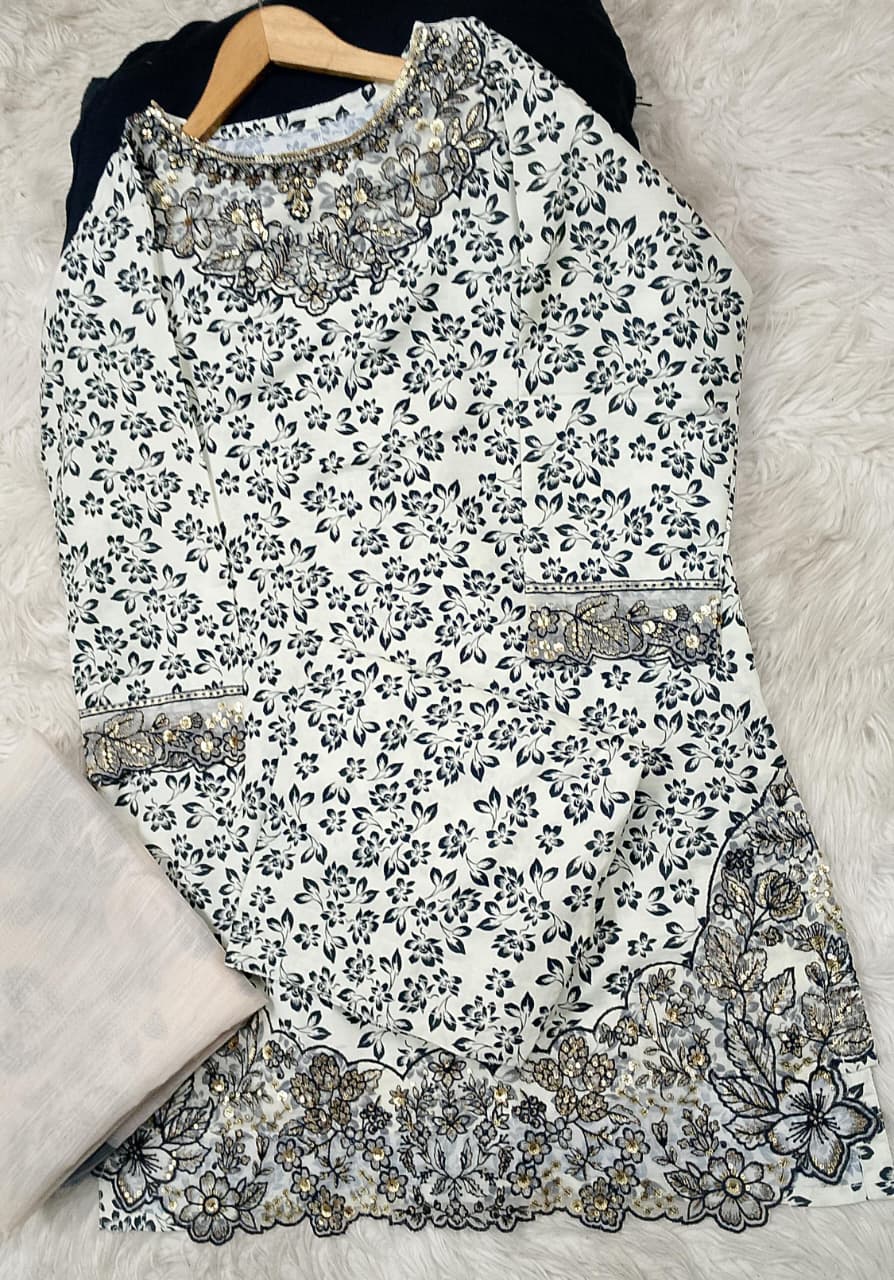 3 PIECE - EMBROIDERED LAWN SUIT