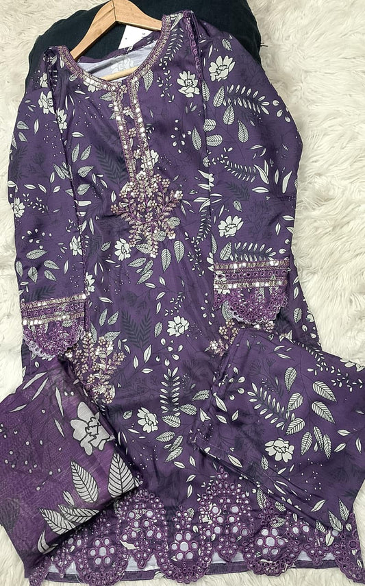 3 PIECE - EMBROIDERED LAWN SUIT