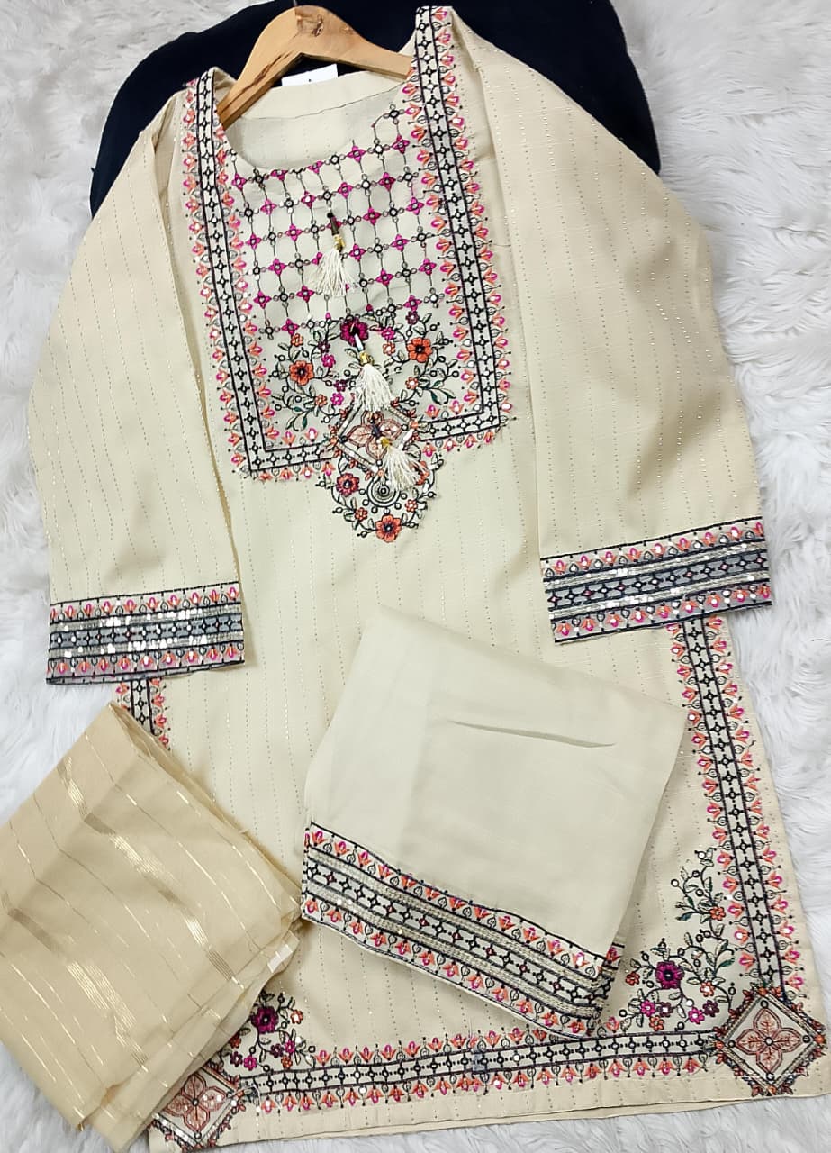 3 PIECE - EMBROIDERED LAWN SUIT
