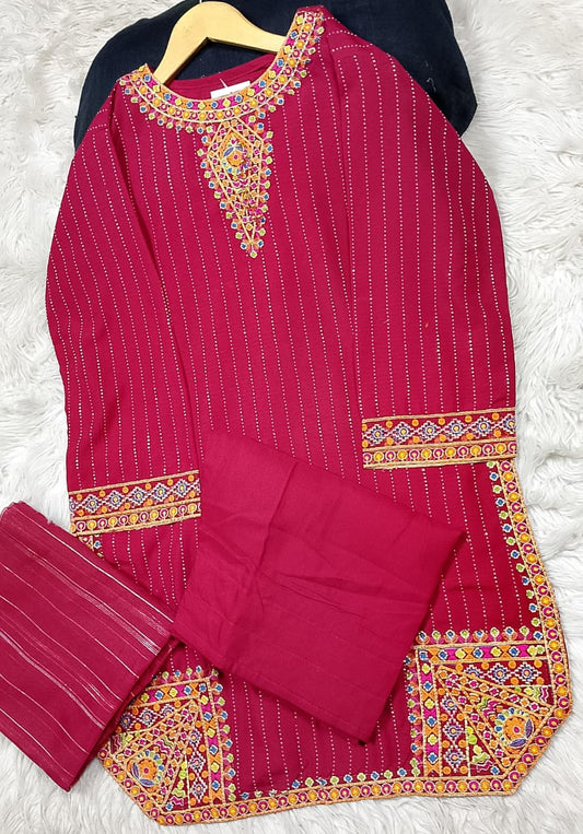 3 PIECE - EMBROIDERED LAWN SUIT