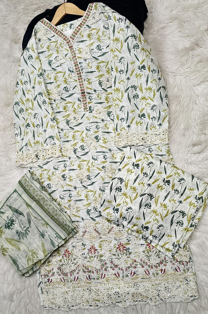 3 PIECE - EMBROIDERED LAWN SUIT