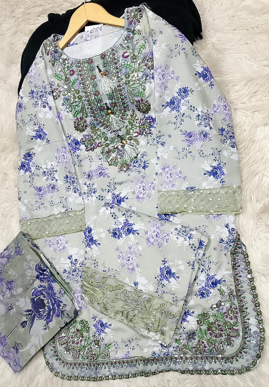 3 PIECE - EMBROIDERED LAWN SUIT