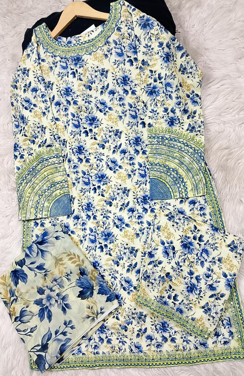 3 PIECE - EMBROIDERED LAWN SUIT